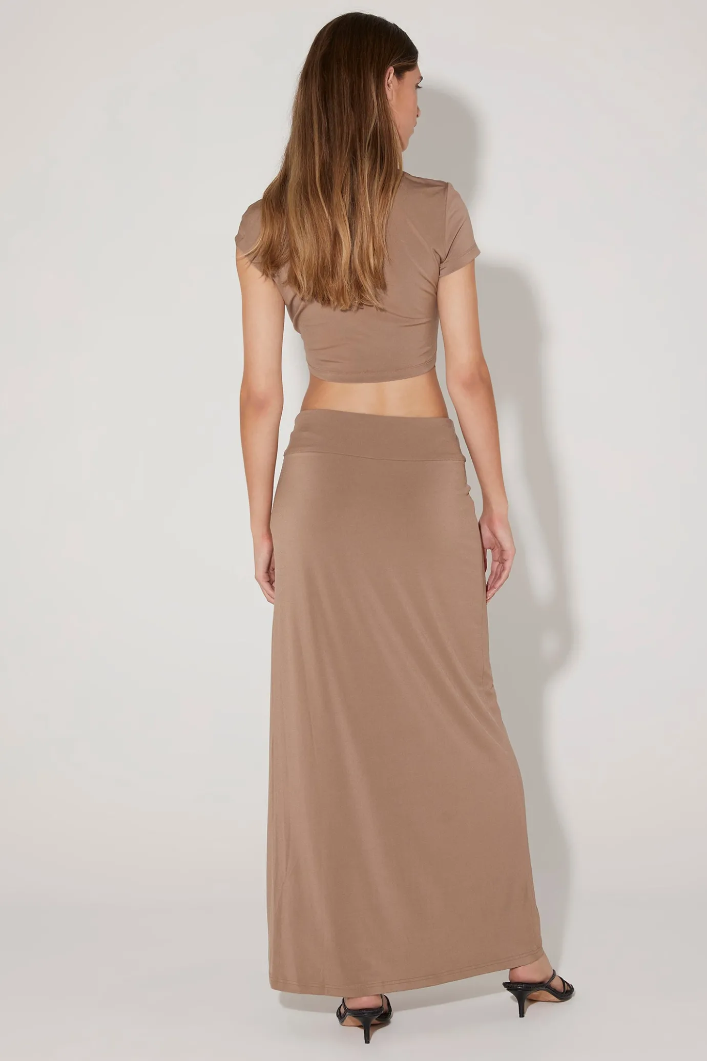 Hansen & Gretel Rozalia Twist Crop Top Ash Brown Sale