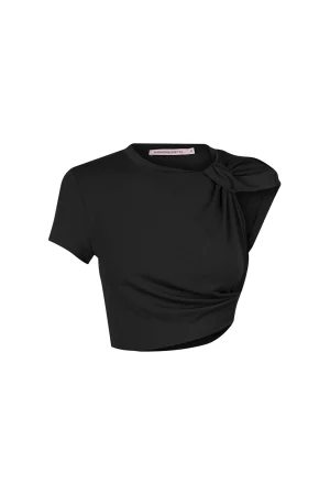 Hansen & Gretel Rozalia Twist Crop Top Black Sale