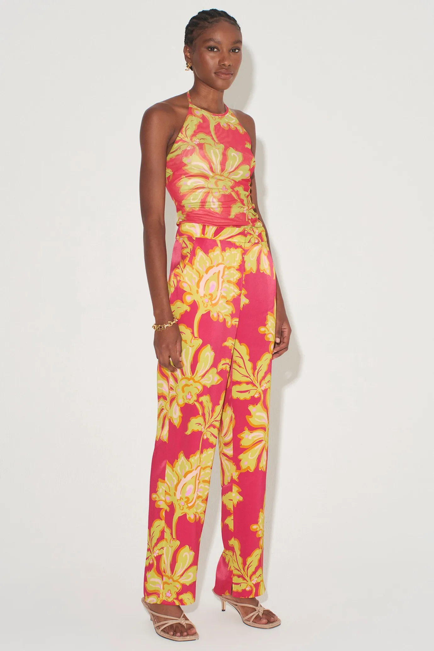 Hansen & Gretel Serenity Halter Top Fuchsia Fern Sale