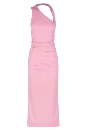 Hansen & Gretel Shimmy Fitted Midi Dress Prism Pink Discount