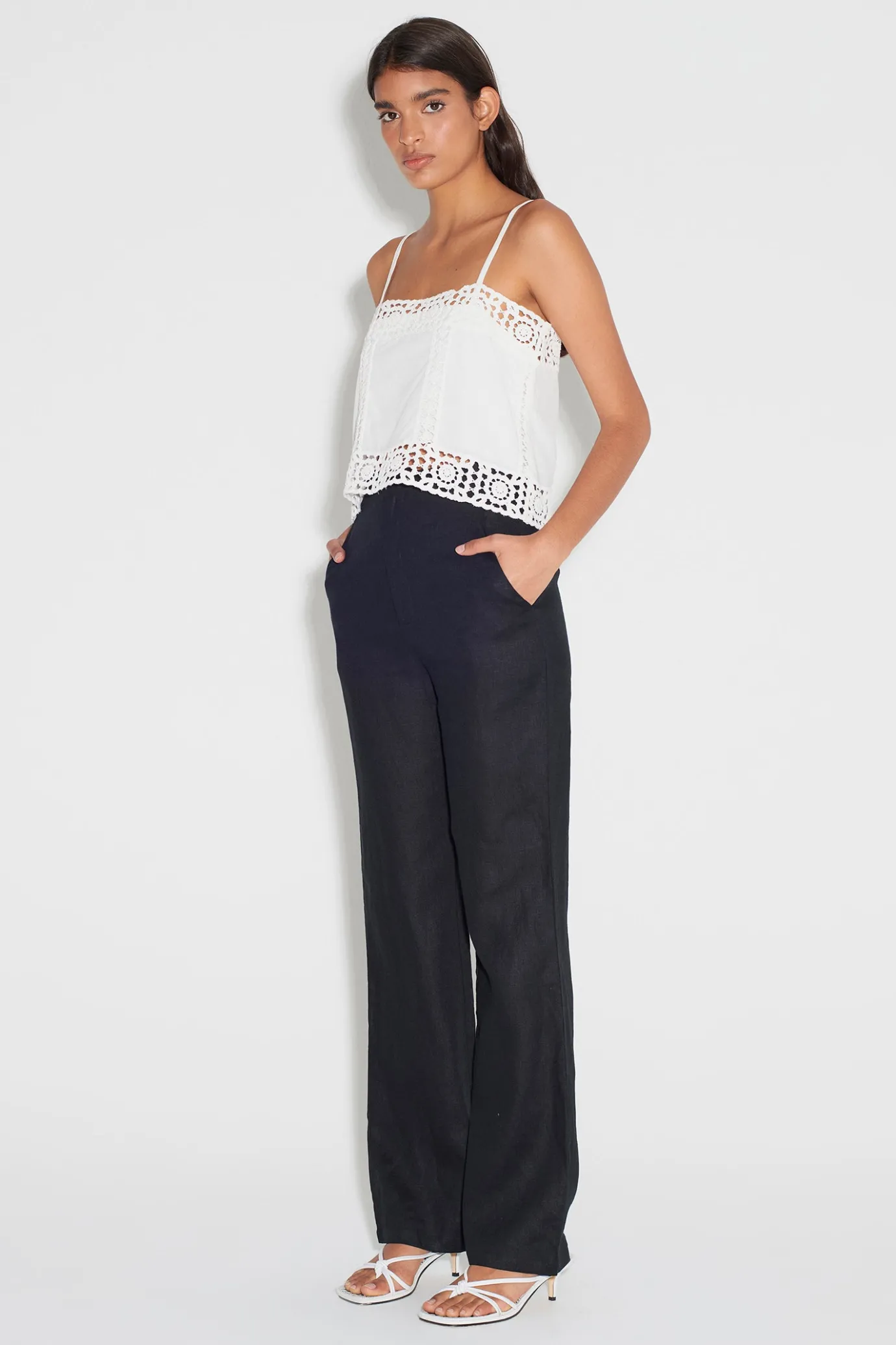 Hansen & Gretel Tully Hi Waist Pant Black Clearance