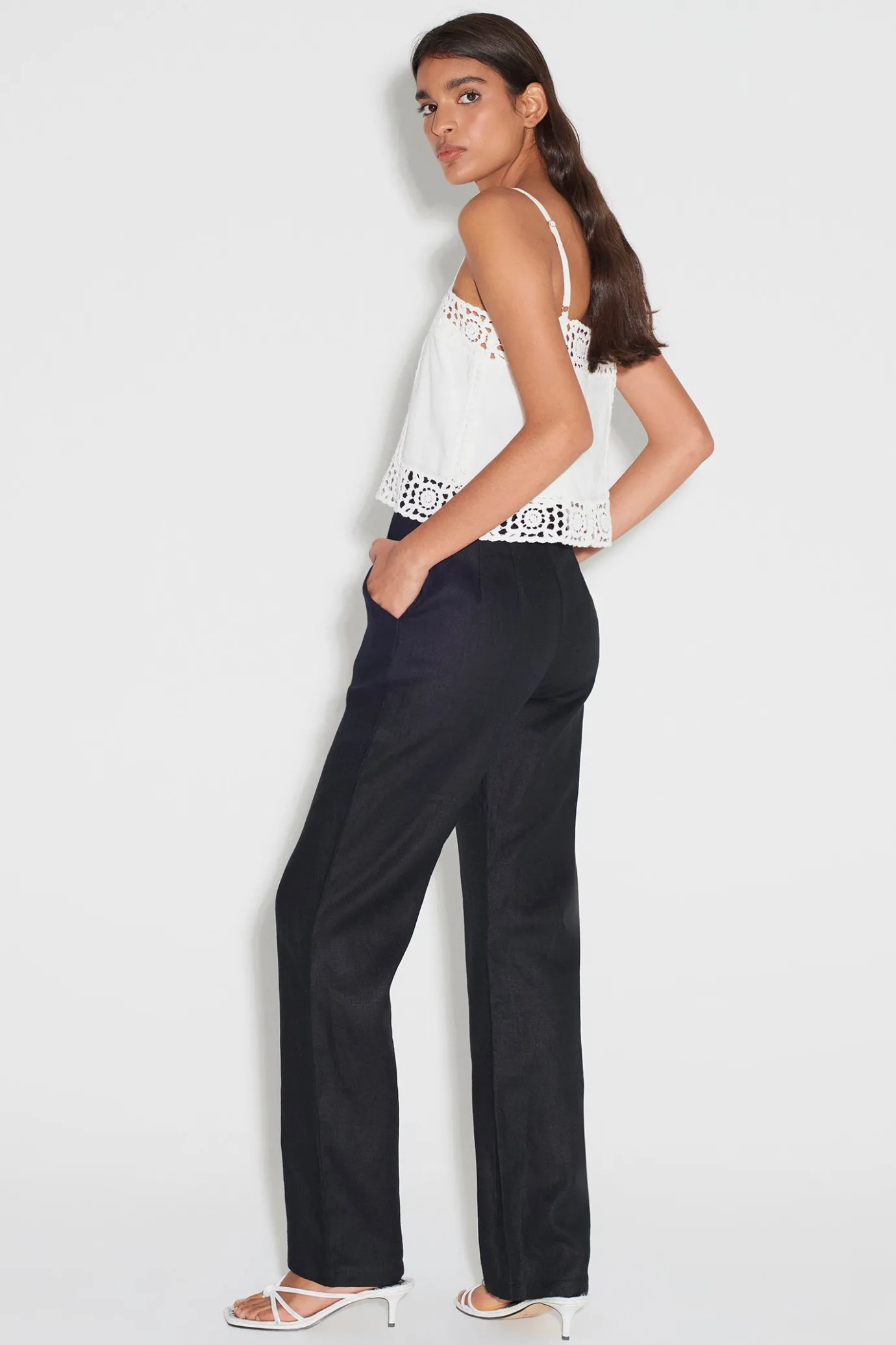 Hansen & Gretel Tully Hi Waist Pant Black Clearance