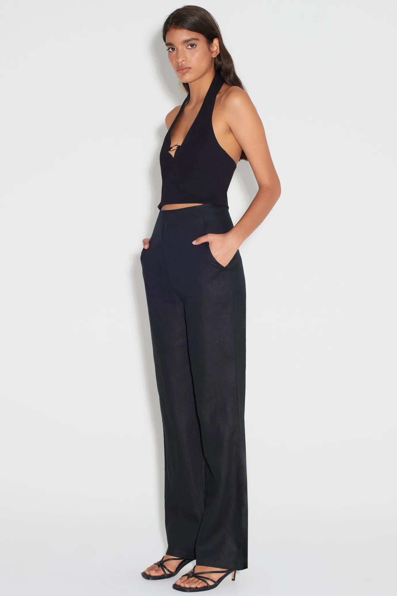 Hansen & Gretel Tully Hi Waist Pant Black Clearance