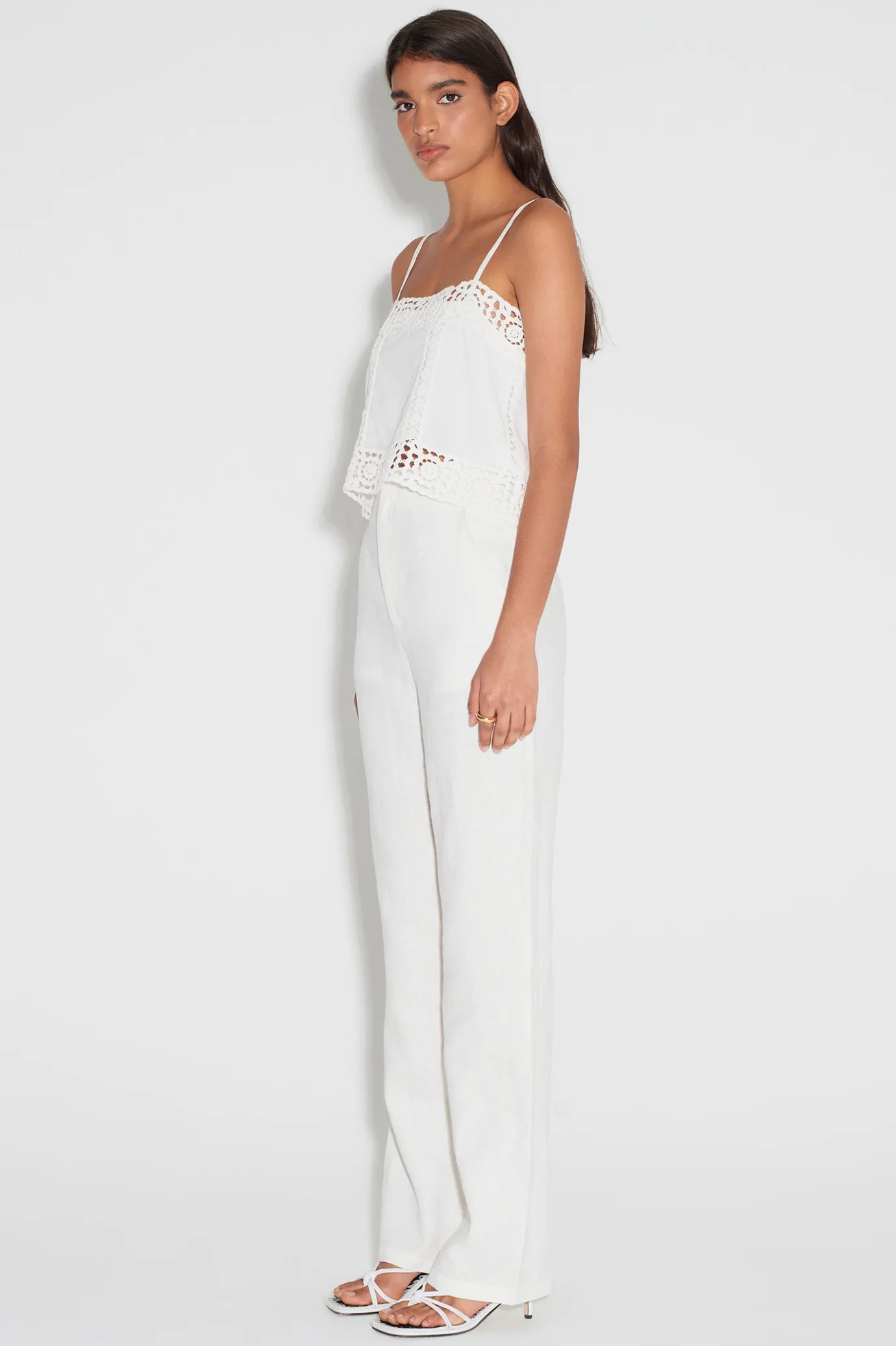 Hansen & Gretel Tully Hi Waist Pant White Best