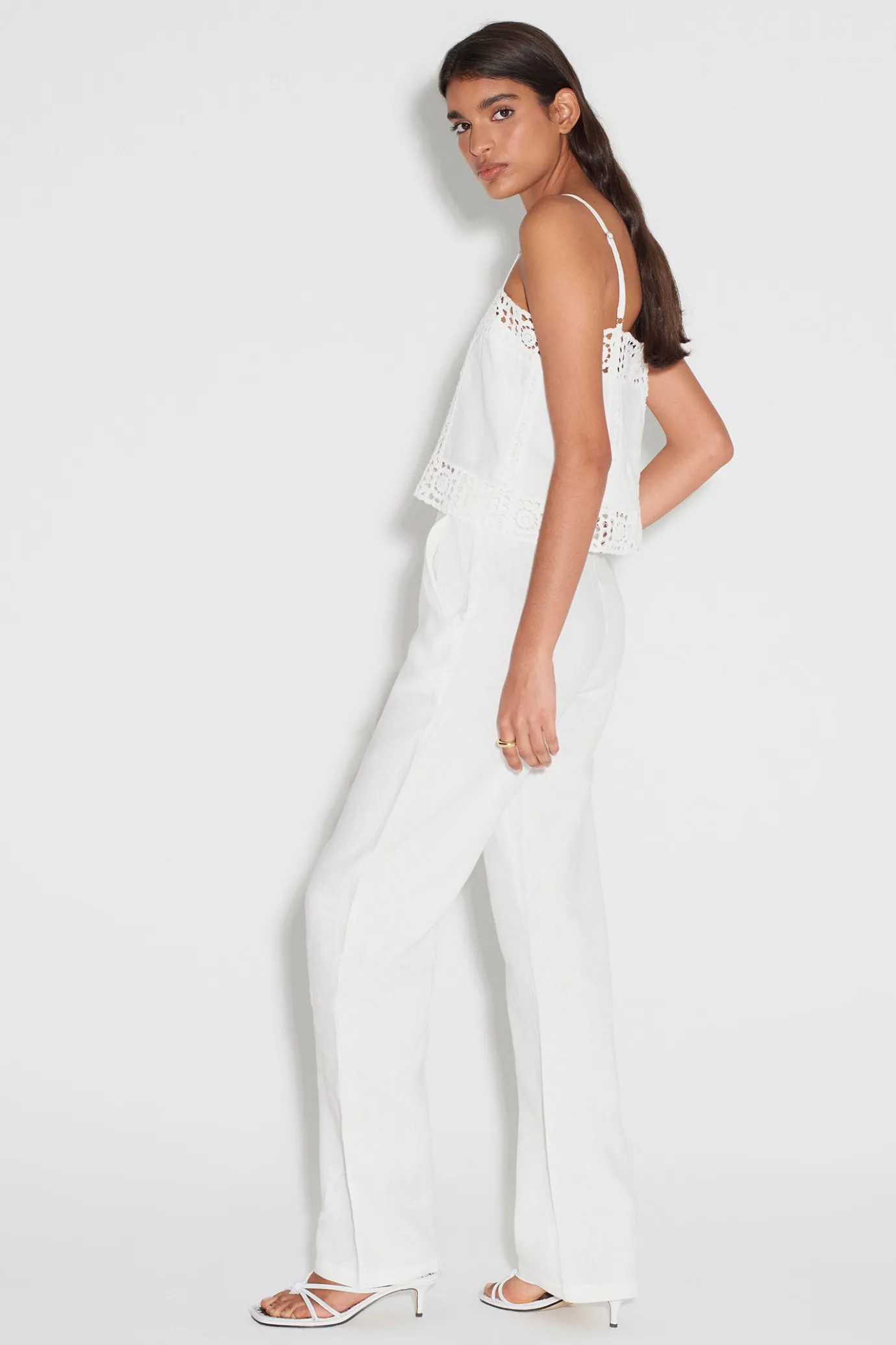 Hansen & Gretel Tully Hi Waist Pant White Best