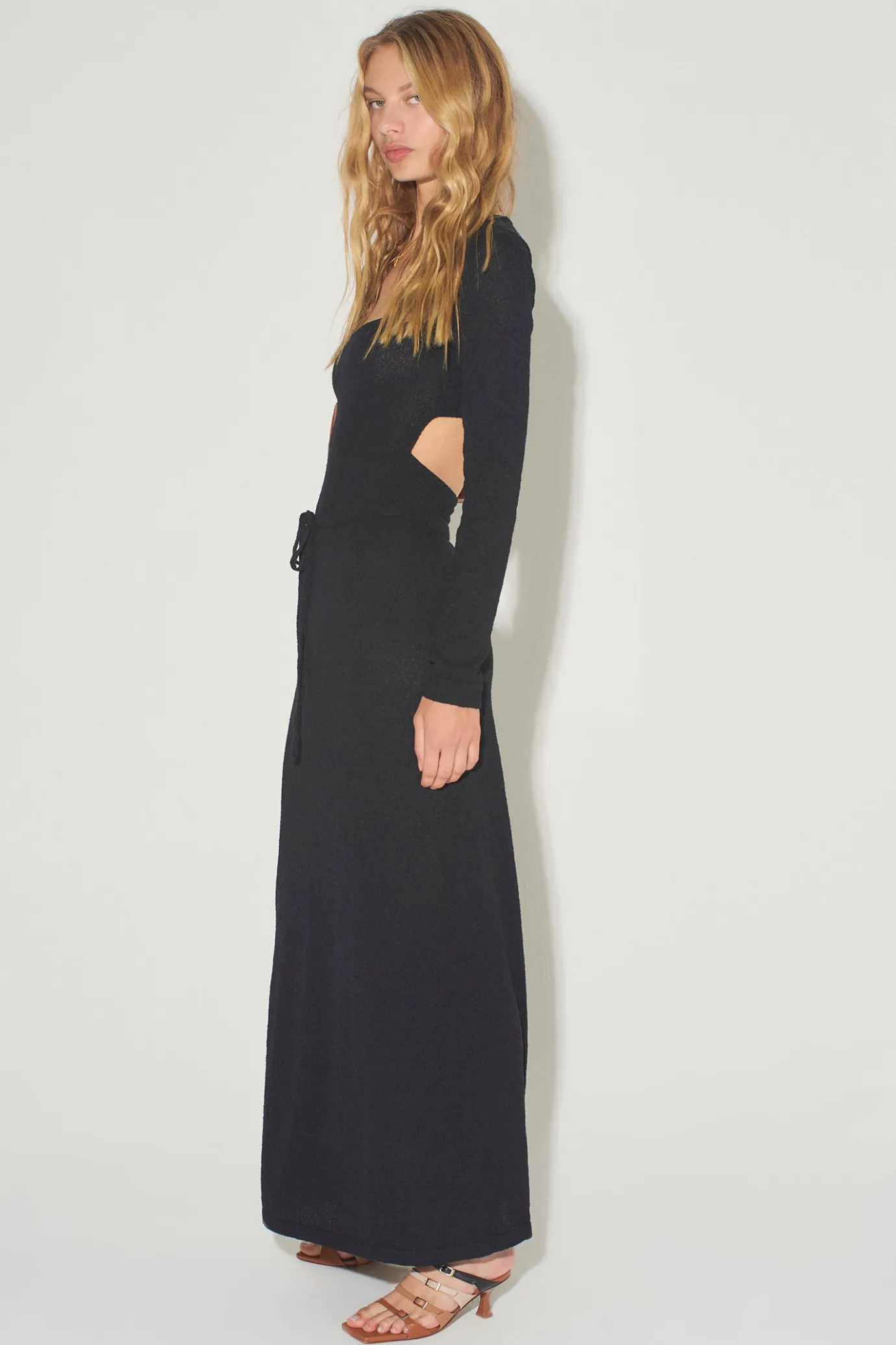 Hansen & Gretel Wilson Knit Maxi Skirt Black Cheap